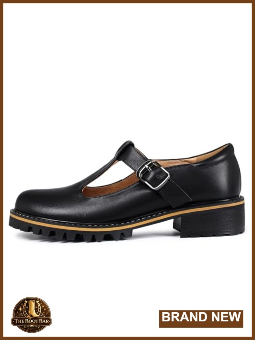 Women's PU Leather Oxford Mary Janes Platform Low Heels Round Toe Ankle Strap